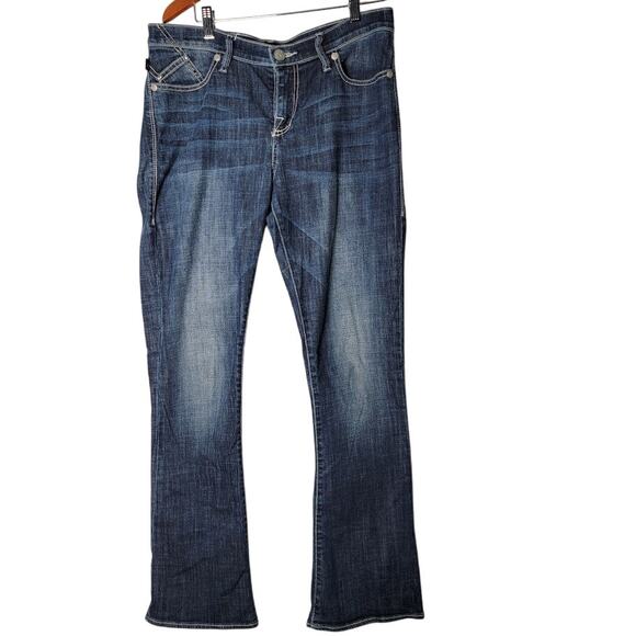 Rock & Republic Kasandra Jeans 12M Bootcut Blue Denim Mid Rise Studded Pockets - Picture 1 of 12